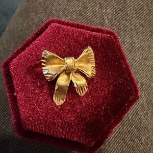 Solid 14k Gold Vintage Bow Slider Charm
